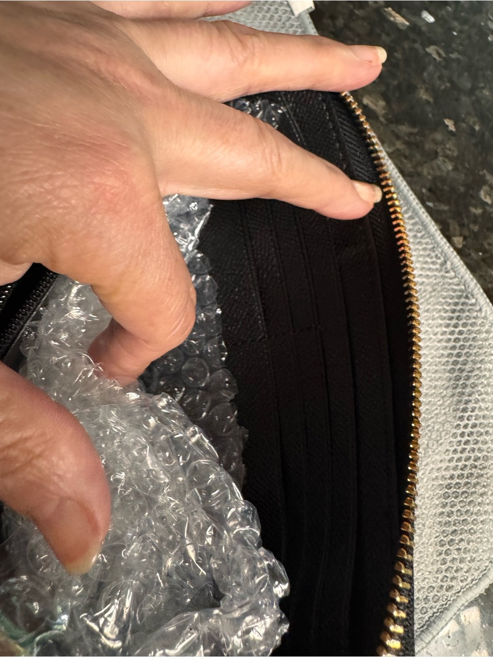 Coach Black Pebbled Leather Zip Wallet - Picture 7 of 15